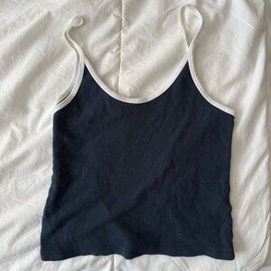 Brandy Melville retro blue and white tank
